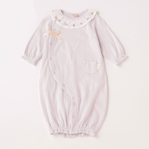 肌着つきチェリー刺しゅう衿2WAYオール