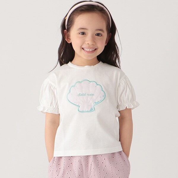 【リンク/吸水速乾】シェルモチーフパフT