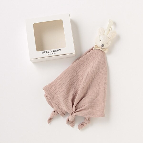 マスコットつきおしゃぶりタオル