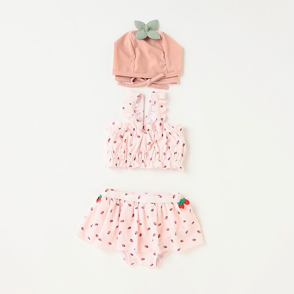 キャップつきフルーツ柄水着【SWIM】