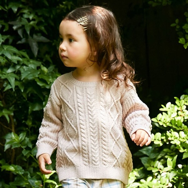 【リンク/ウォッシャブル】ケーブルニット