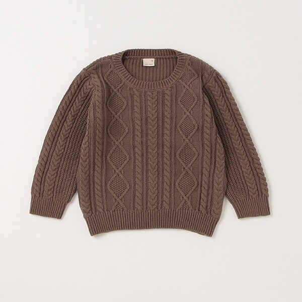 【リンク/ウォッシャブル】ケーブルニット