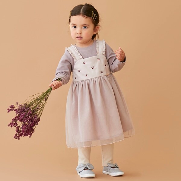 チェリー刺しゅう×チュールワンピース