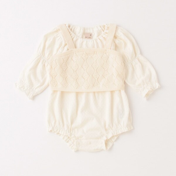 ニットビスチェロンパースセット