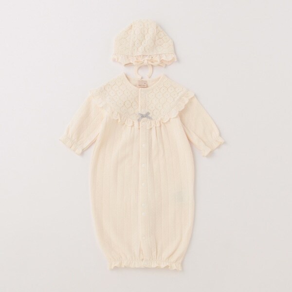 【弱酸性】帽子つきレース切替2WAYオール