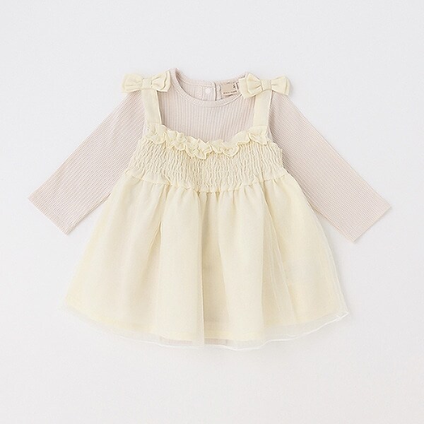 肩リボンチュールワンピセット