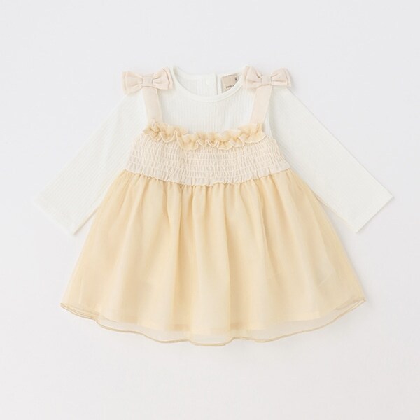 肩リボンチュールワンピセット