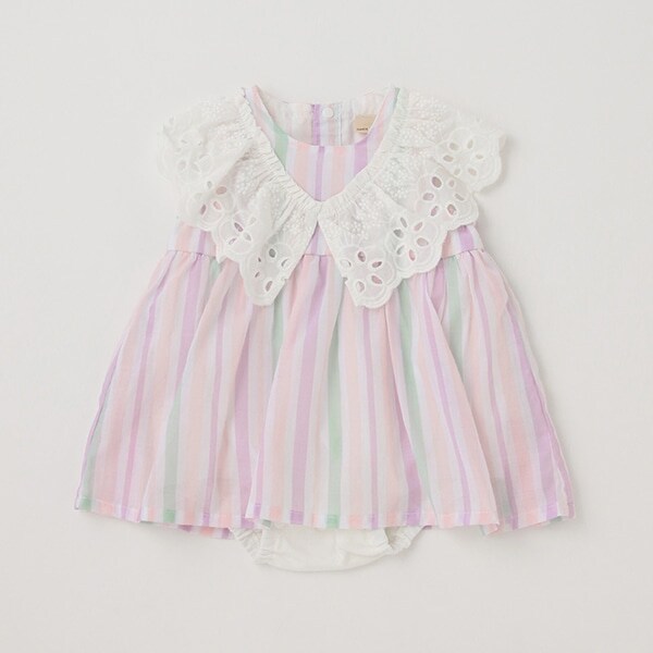 マルチストライプロンパース