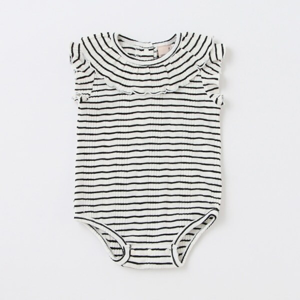 フリル袖ロンパース