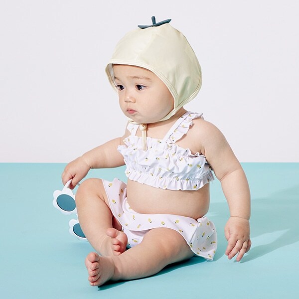 BABYキャップつきフルーツ柄ビキニ【SWIM】
