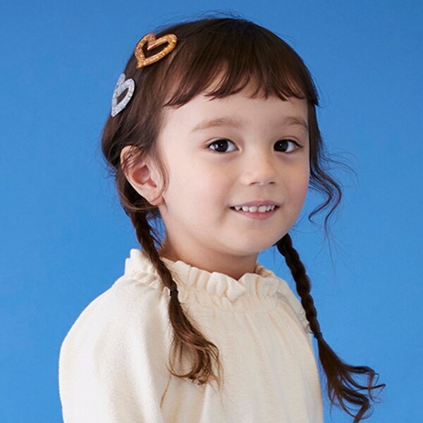 ラメハートヘアピン