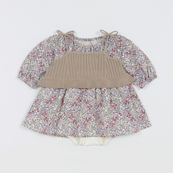 【リンク】ニットビスチェつきワンピース(ベビーサイズ)