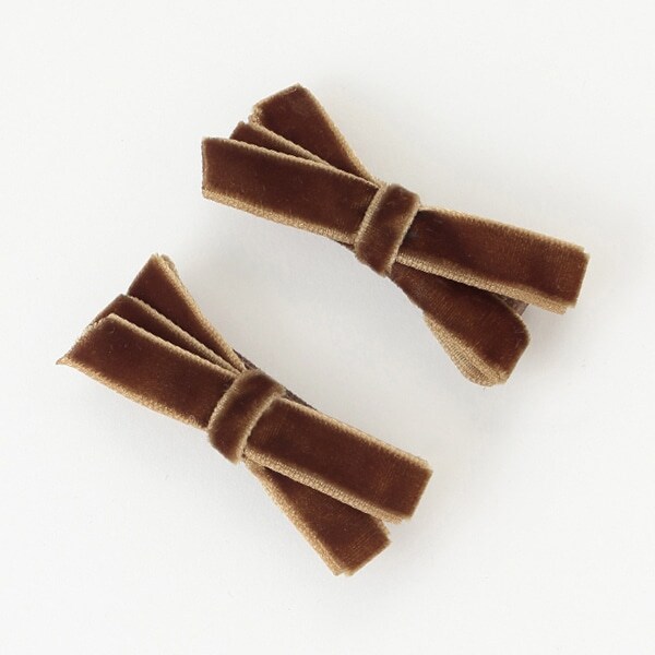 2Pベロアリボンヘアクリップ