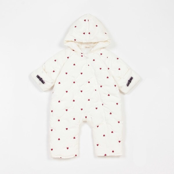 ハート刺しゅうキルトジャンプスーツ