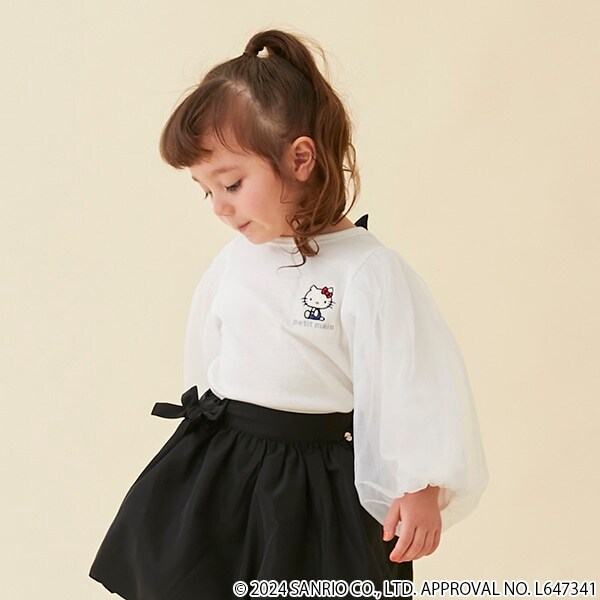 【サンリオキャラクターズ】チュールパフ袖8分丈長T