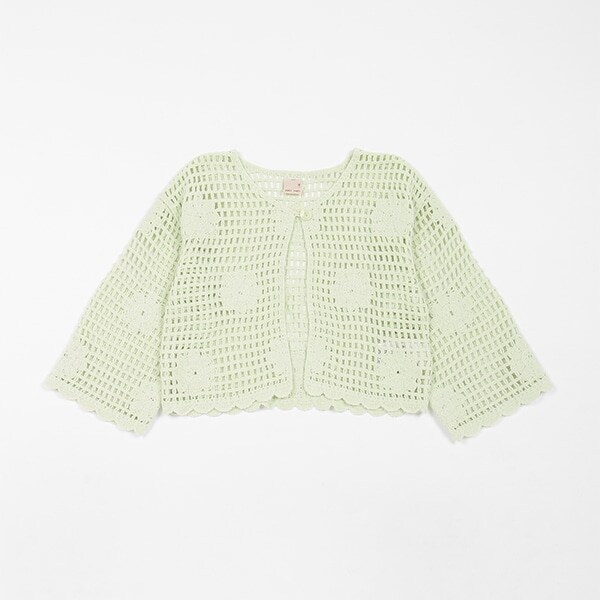 【リンク】花モチーフクロシェカーデ(キッズ)