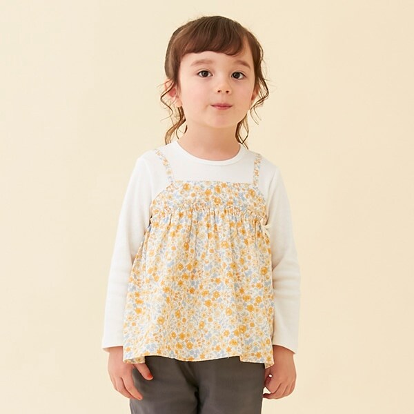 花柄切替チュニック