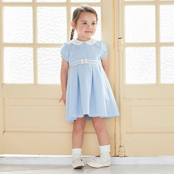 ボックスプリーツ衿ワンピース