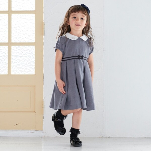 ボックスプリーツ衿ワンピース