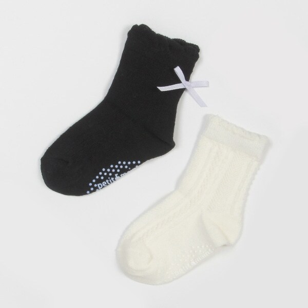 リボン・ジャガードソックス2P