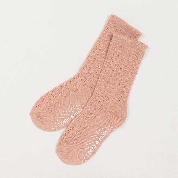 透かしクルーソックス