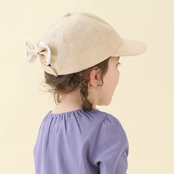 雑材風バックリボンキャップ