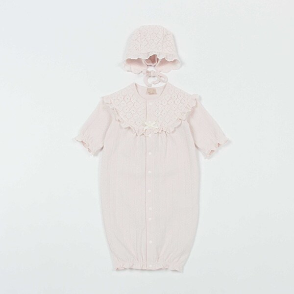 【弱酸性】帽子つきレースキリカエ2WAYオール