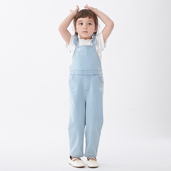 【リンク】お花刺しゅうサロペット(キッズ)