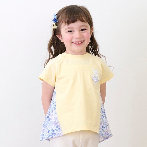 【スマイルシリーズ】らくちん花柄切替T