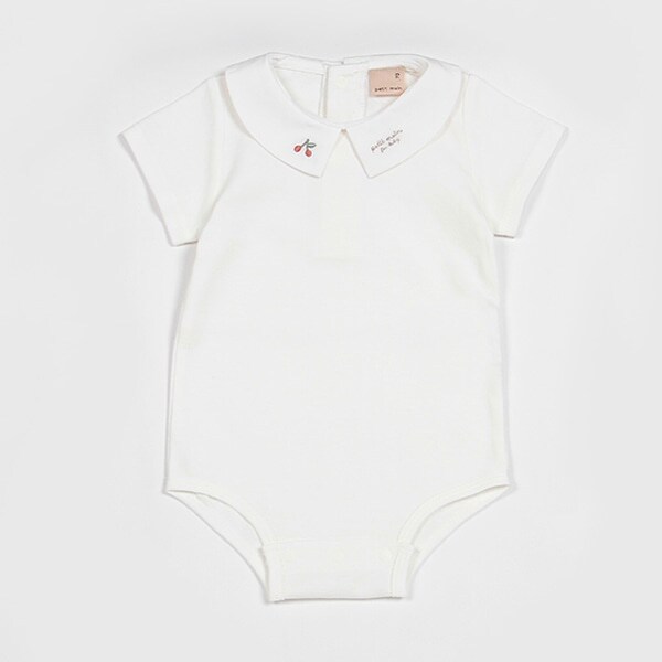 衿刺しゅうロンパース