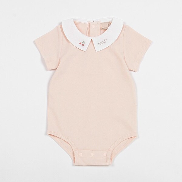 衿刺しゅうロンパース