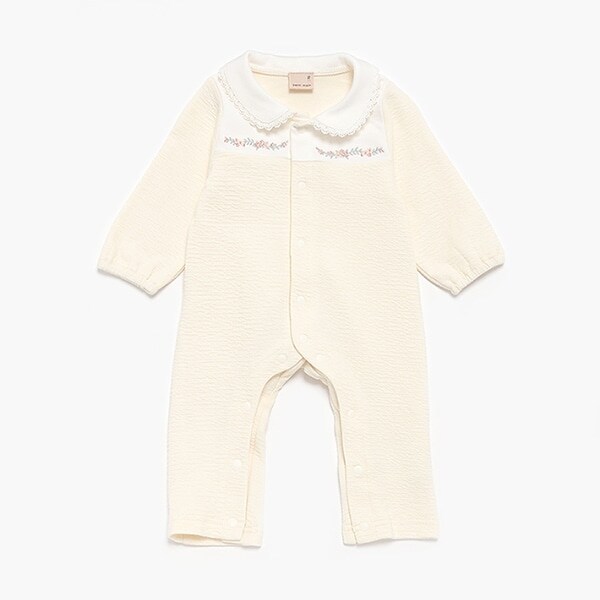 【弱酸性】胸刺しゅうカバーオール