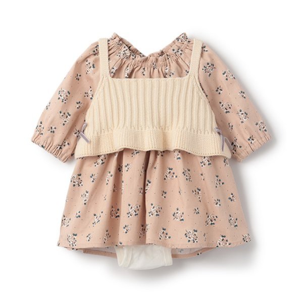 【リンク】花柄ワンピースビスチェセット(ベビー)
