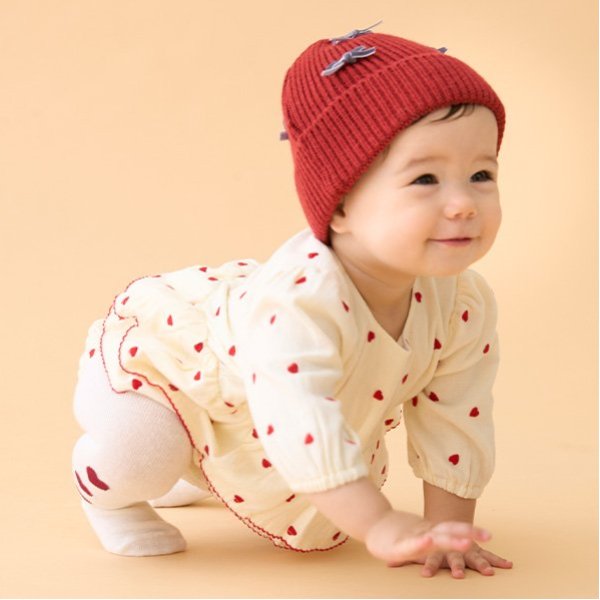 ハート刺繍ロンパース