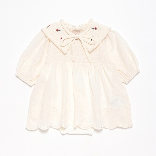 【リンク】ニット衿つきワンピロンパース