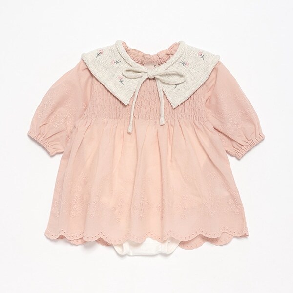 【リンク】ニット衿つきワンピロンパース