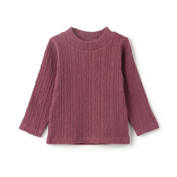 【シアバター】ジャガードハイネック長T