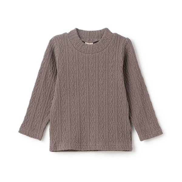 【シアバター】ジャガードハイネック長T