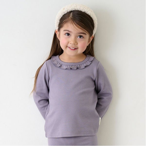 【フワもちっと】吸湿発熱ちびフリル長T