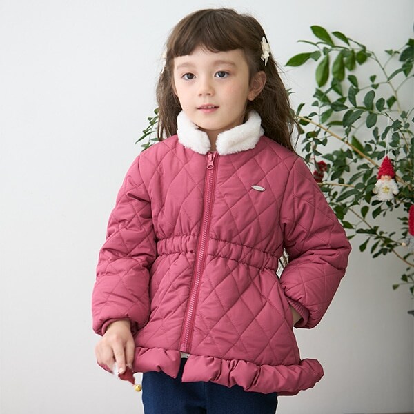 【リンク】ファー衿キルト中綿ジャケット(キッズ)