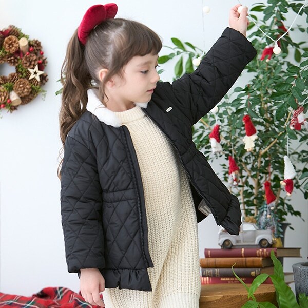 【リンク】ファー衿キルト中綿ジャケット(キッズ)