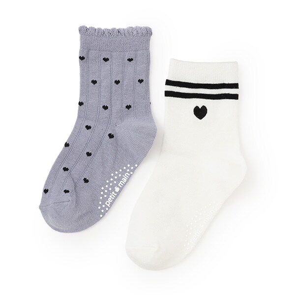 ハート・ラインクルーソックス2P