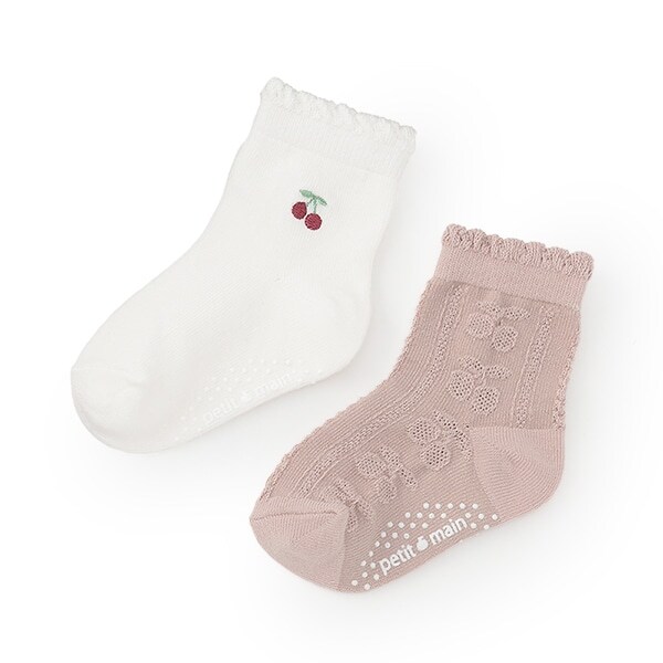 刺しゅう・フロートクルーソックス2P