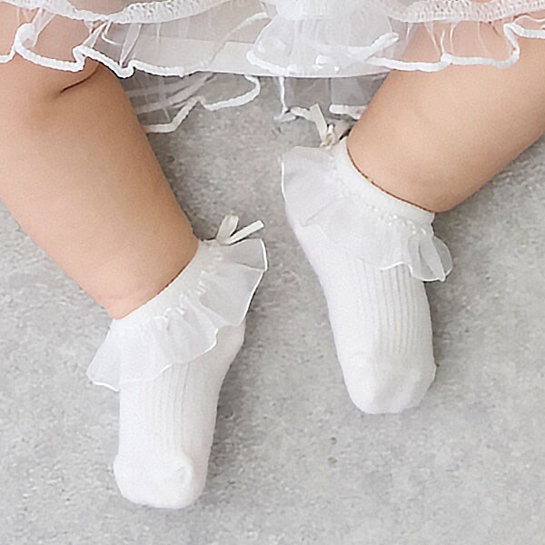 オーガンジーフリルカップソックス