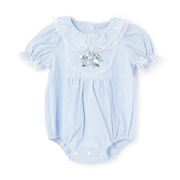 衿レースロンパース