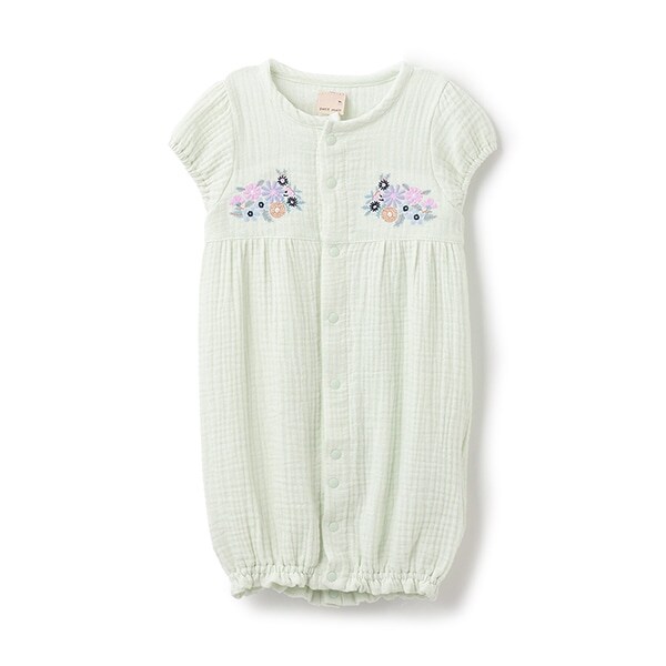 【お肌にやさしい】刺しゅうガーゼ2WAYオール