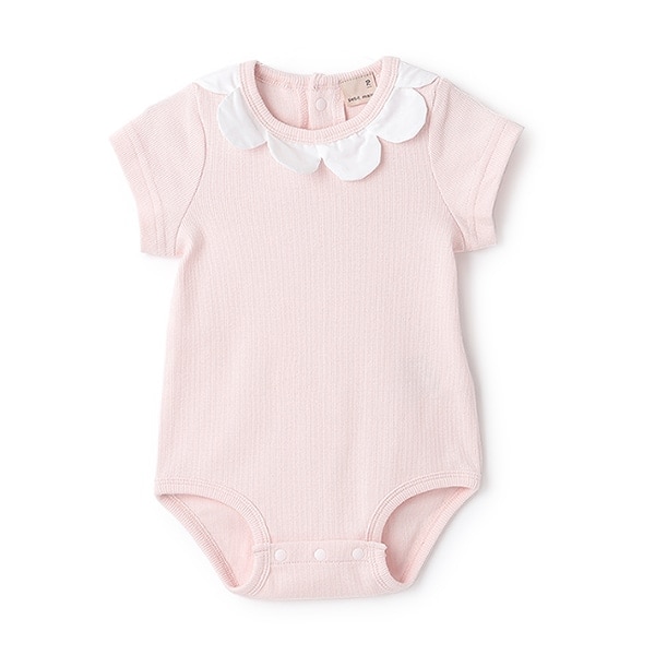 スカラップ衿半袖ロンパース