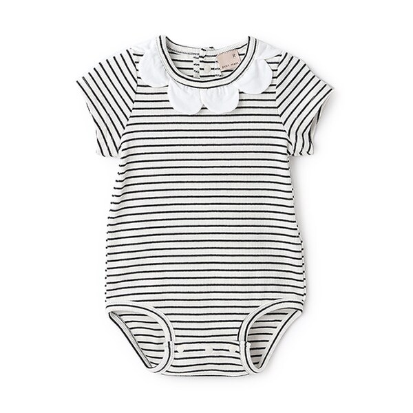 スカラップ衿半袖ロンパース