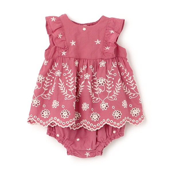 【リンク】インド綿 レース刺しゅうセットアップ(ベビー)