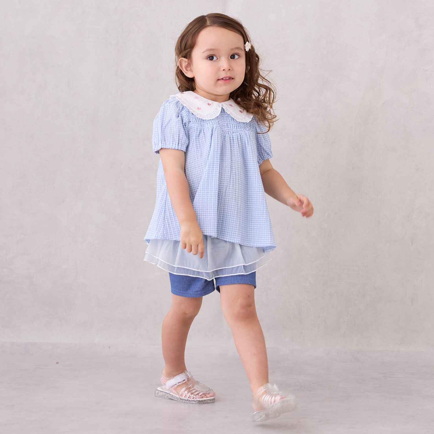 一分丈フリルショートパンツ